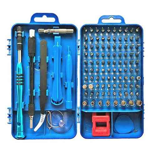 112 in 1 Schraubendreher Set Magnetschraubendreher Bit Torx Multi Handy Reparaturwerkzeug Kit - 115 in 1 blau
