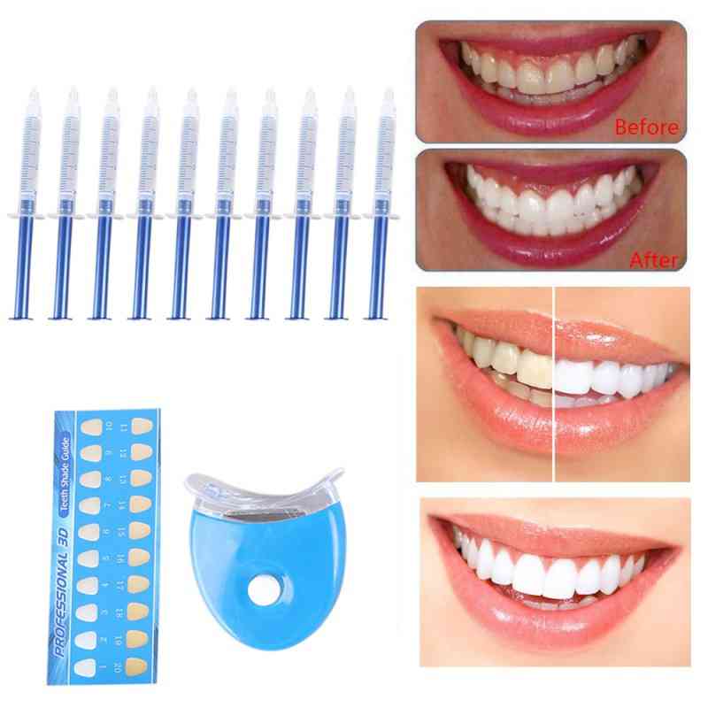 הלבנת שיניים מערכת הלבנת שיניים 44% פרוקסיד ערכת ג'ל דרך הפה - הלבנת שיניים, ציוד שיניים, סט 10/6/4/3 pc - 10 יחידות