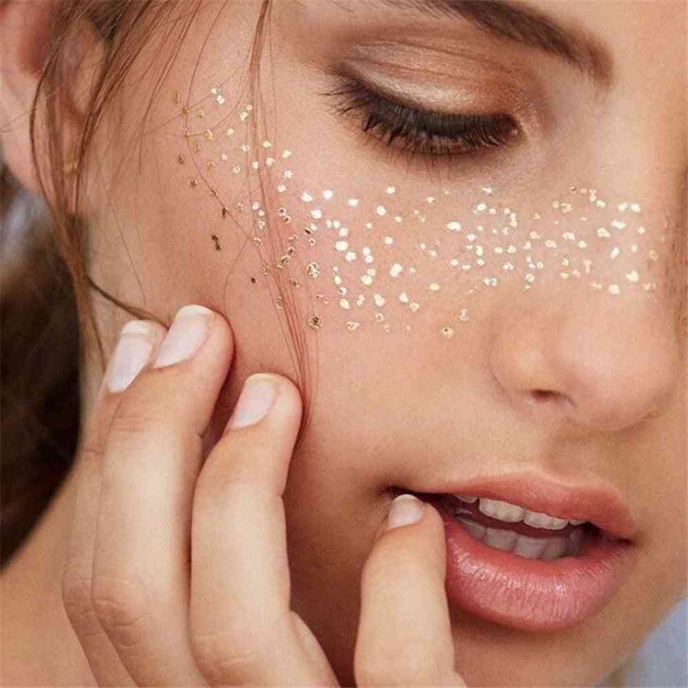 Gold Face Temporary Waterproof Tattoo - Blocked Freckles Stickers / Decal