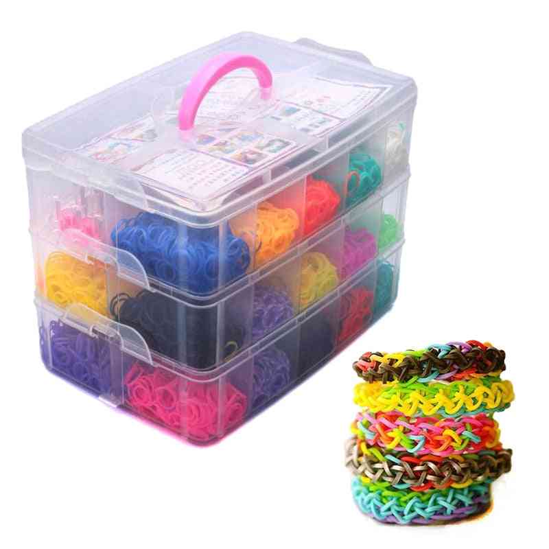 Super Size Rubber Loom Bands Mixed Box For Charms, Bracelet Making ,creative Diy Toy And Crafts Kit