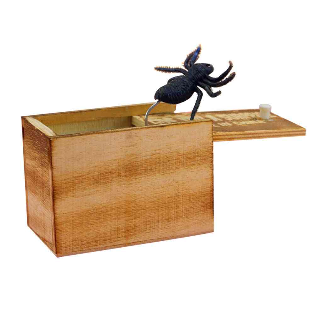 Aprilscherz Tagesgeschenk Holzstreich Trick praktischen Witz - Spinne in Box - zufällige Farbe