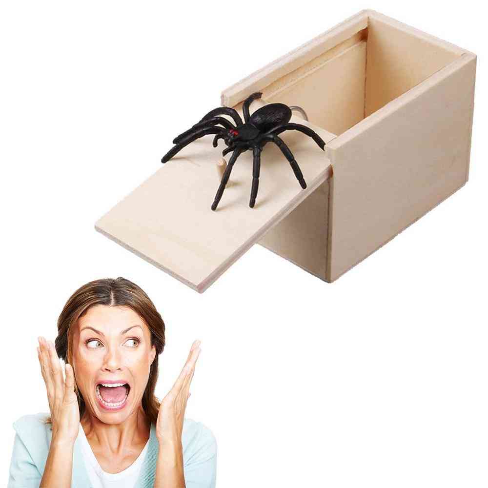 April Fool's Day Gift Wooden Prank Trick Practical Joke - Spider In Box
