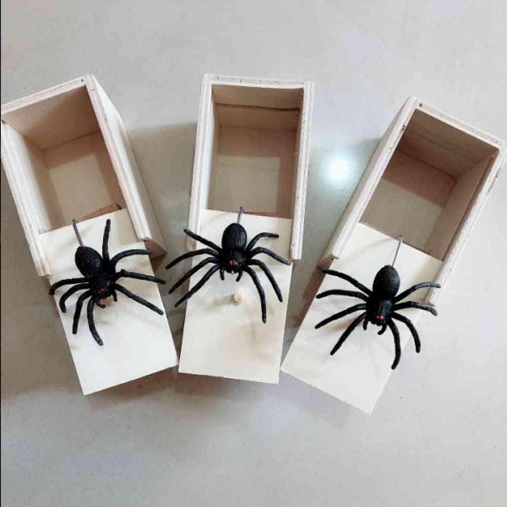 April Fool's Day Gift Wooden Prank Trick Practical Joke - Spider In Box
