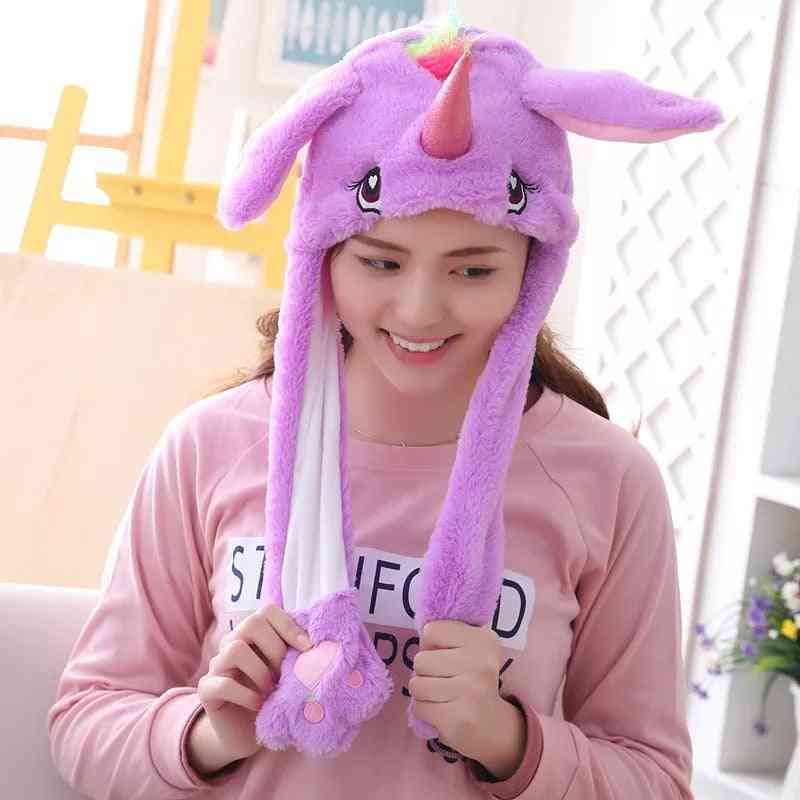 Cute Rabbit Hat With Light Air Float Filling Ear Moving Cap