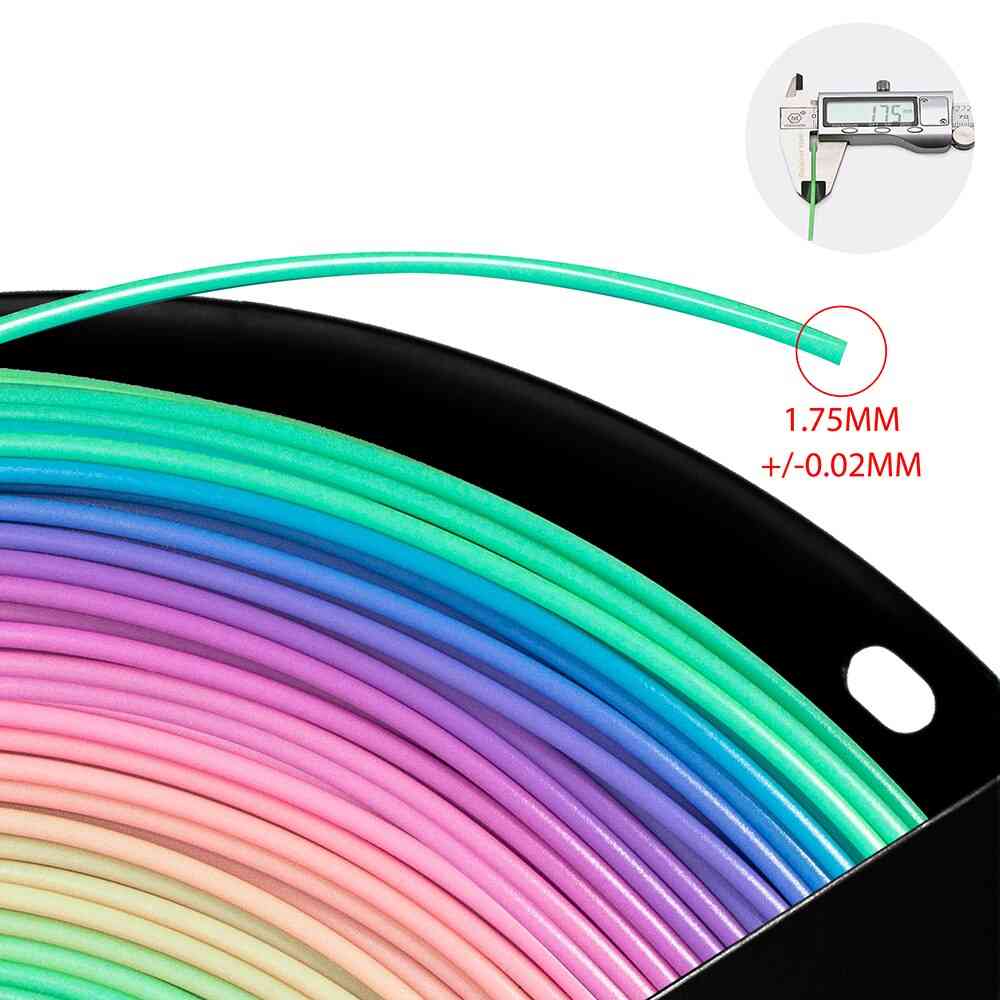 Pla Filament Rainbow Color Filament Pla 3d Printer - Colorful Spool 1.75mm Filaments 2.2 Lbs / 1kg Roll For 3d Printer