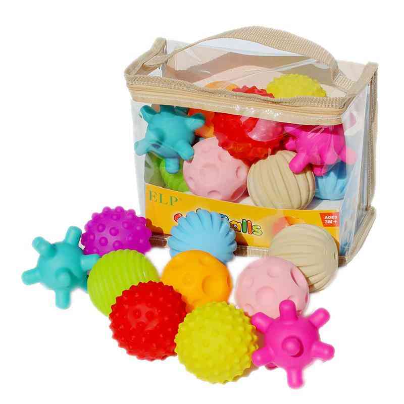 Baby Rubber Hand -textured Touch Ball For Sensory Fun, Bath Time, Type - Tf376 6pcs