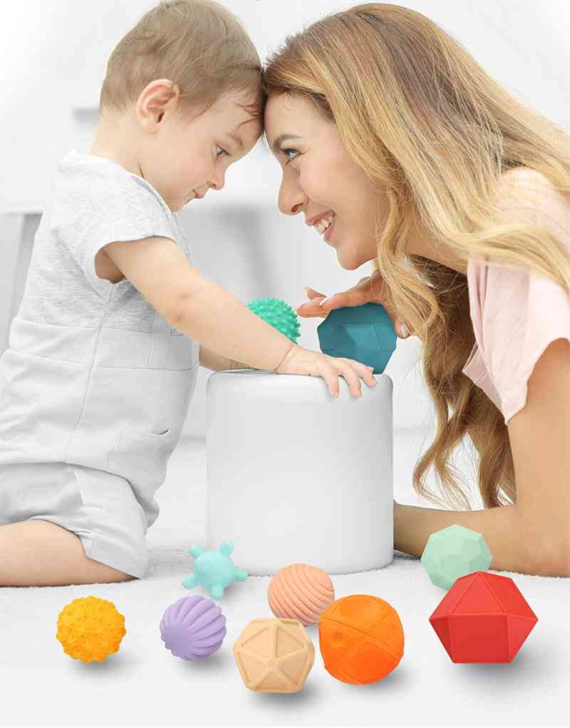 Baby Rubber Hand -textured Touch Ball For Sensory Fun, Bath Time, Type - Tf376 6pcs