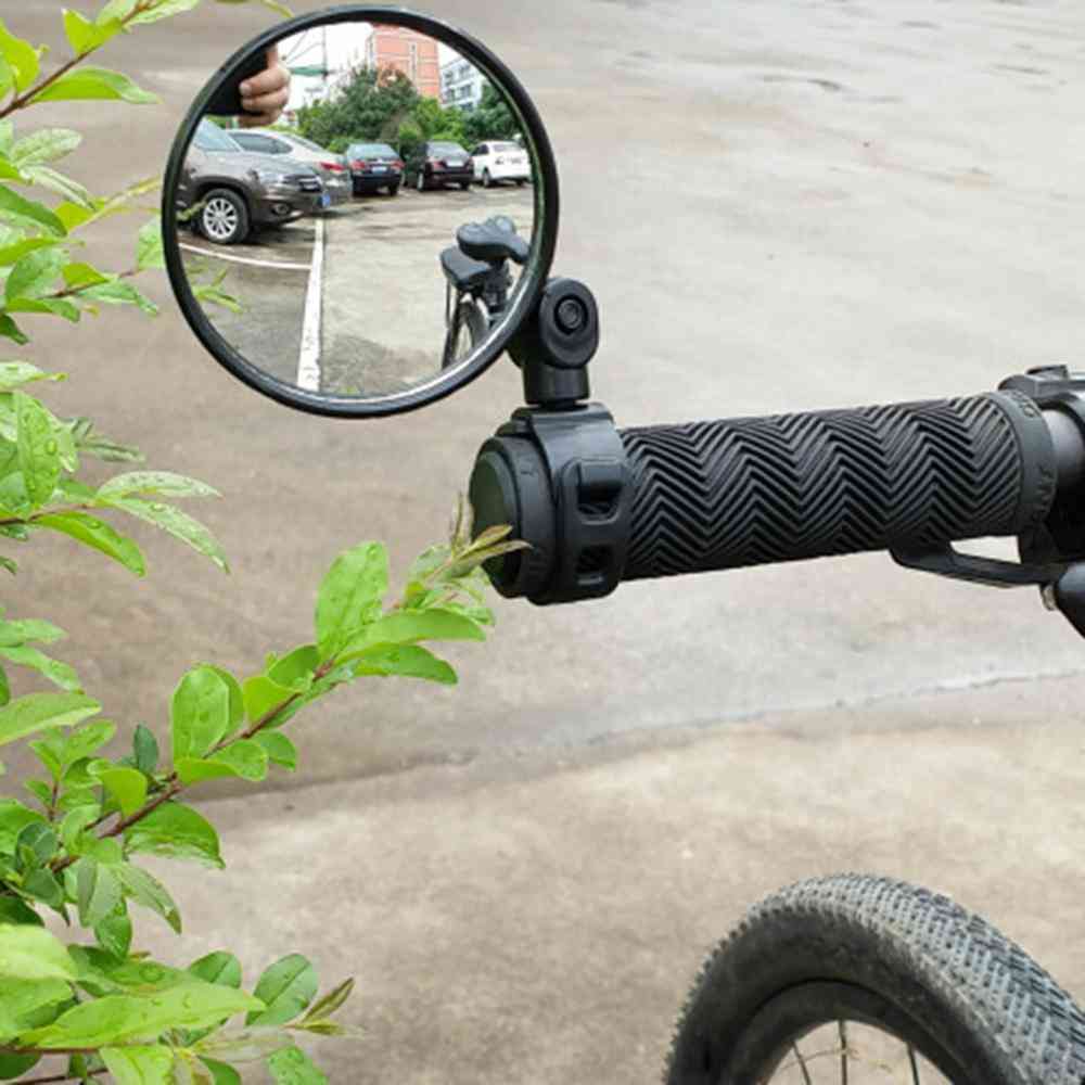 Rear View Handlebar Cycling Mirrors - Silicone Handle For Easy Assembly