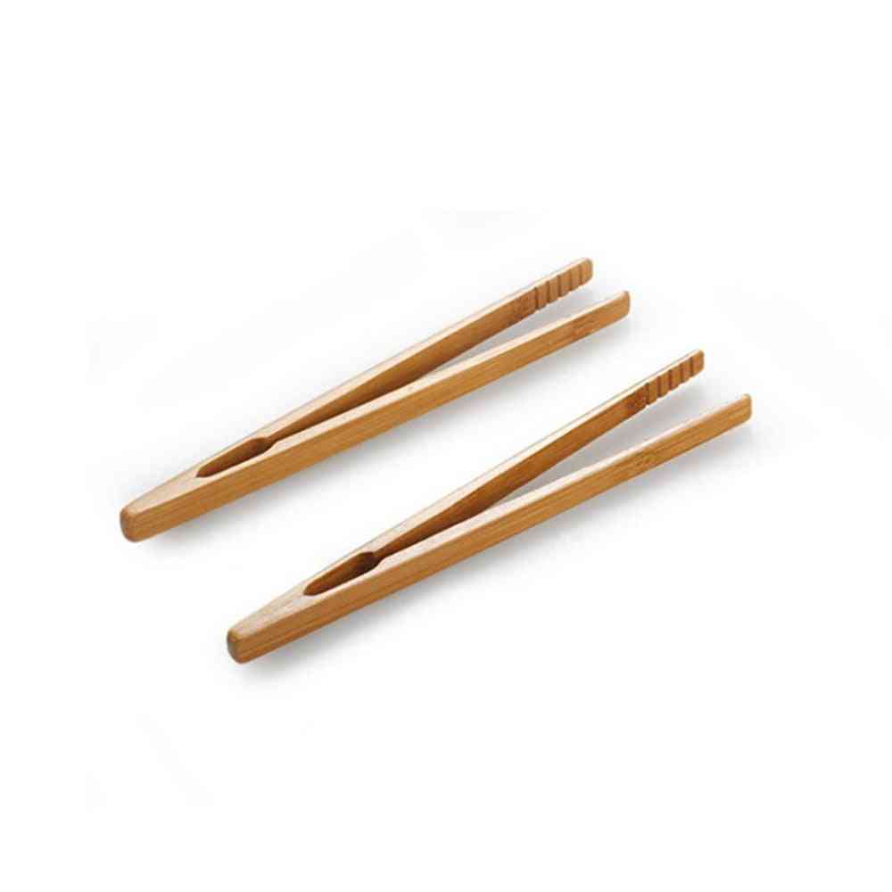 2pcs Bamboo Teaware Tea Clips - Wood Toast Tong Wooden Toaster Bagel