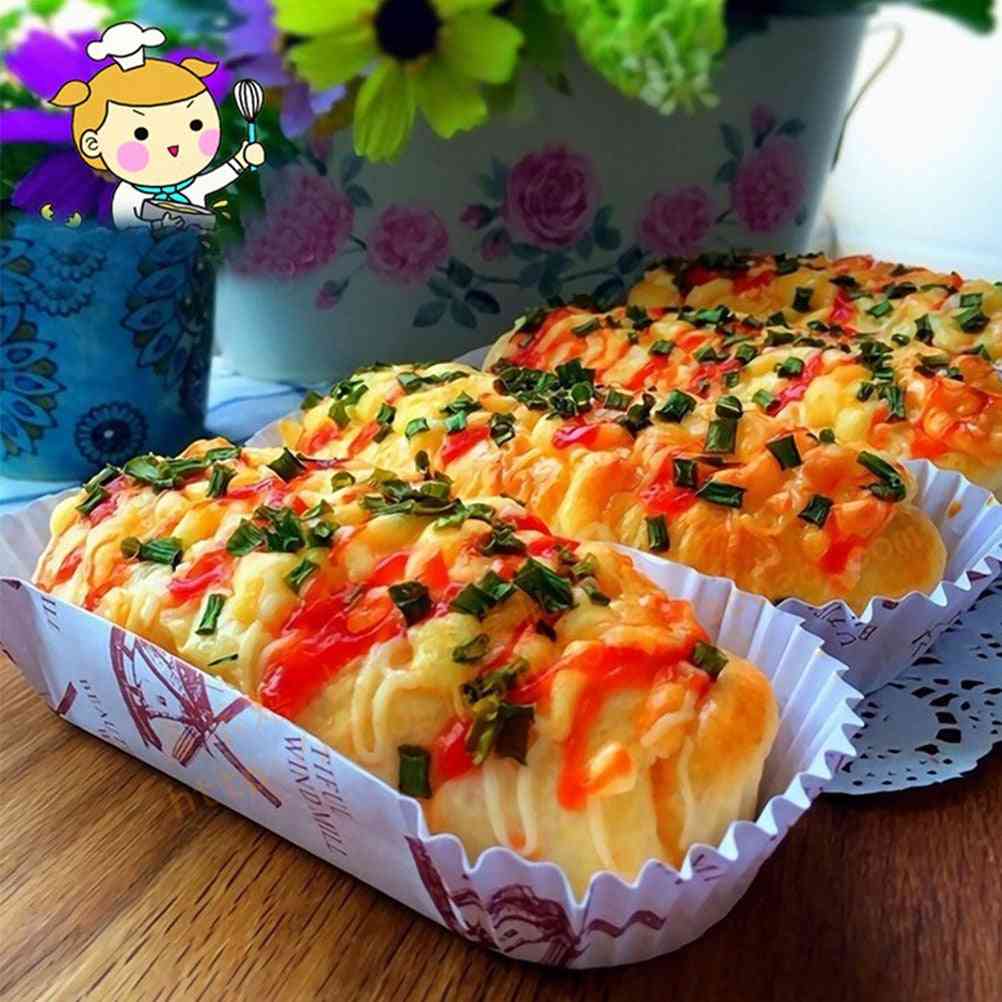 200pc Cupcake Wrappers- Heat Resistant Boat Shape Film, Pet Bread Tray, Paper Baking Cups