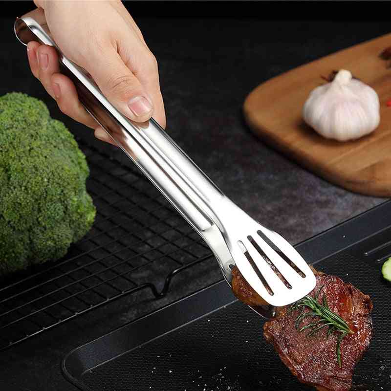 Stainless Steel Food Tongs, Kitchen Utensils Buffet Cooking Tool - Anti Heat Bread Clip Pastry Clamp Barbecue