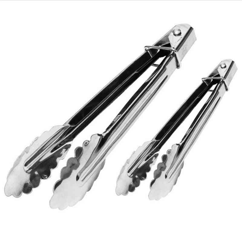 Stainless Steel Salad Tongs - Bbq Kitchen Cooking Food Serving Utensil