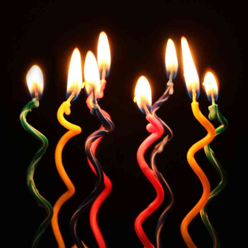 8 ks / hodně barevné svíčky na zakřivení dortu - bezpečné plameny pro dětské narozeninové svíčky