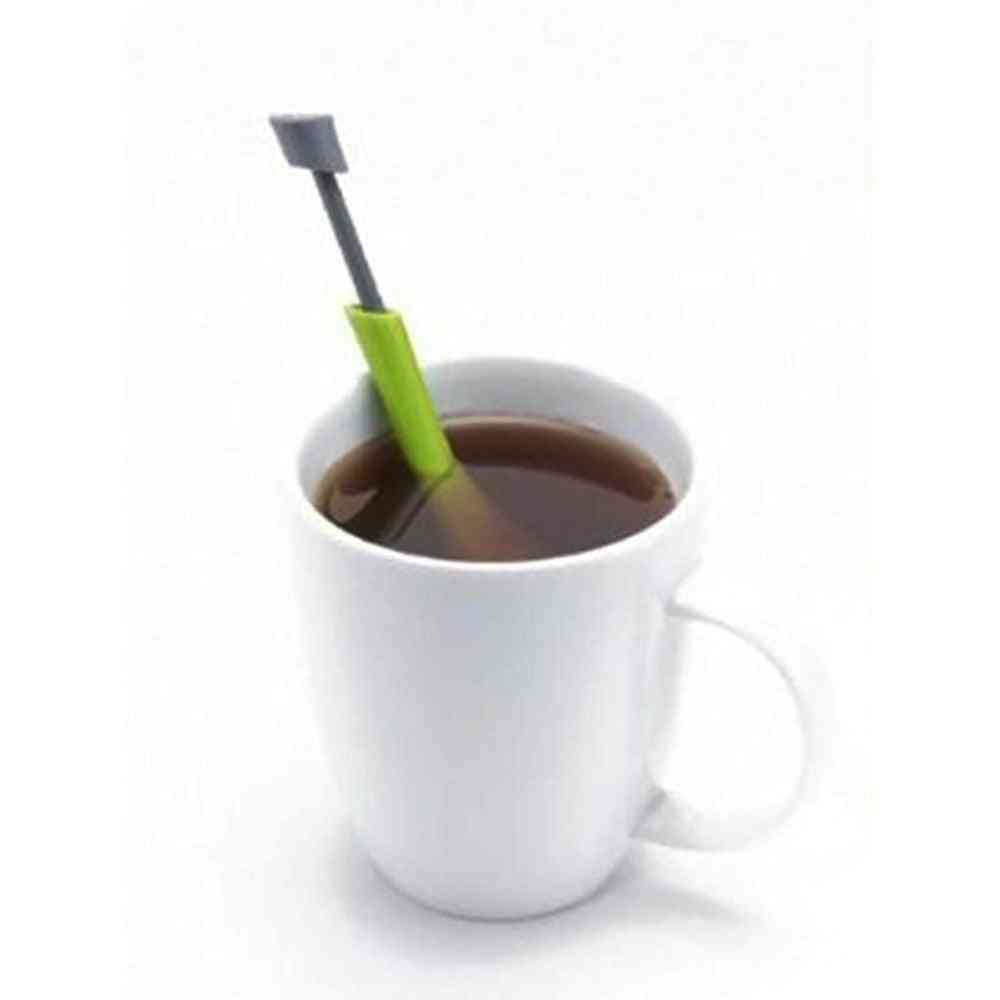 Total Tea Infuser Gadget Measure - Swirl Steep Stir And Press Plastic Tea & Coffee Strainer