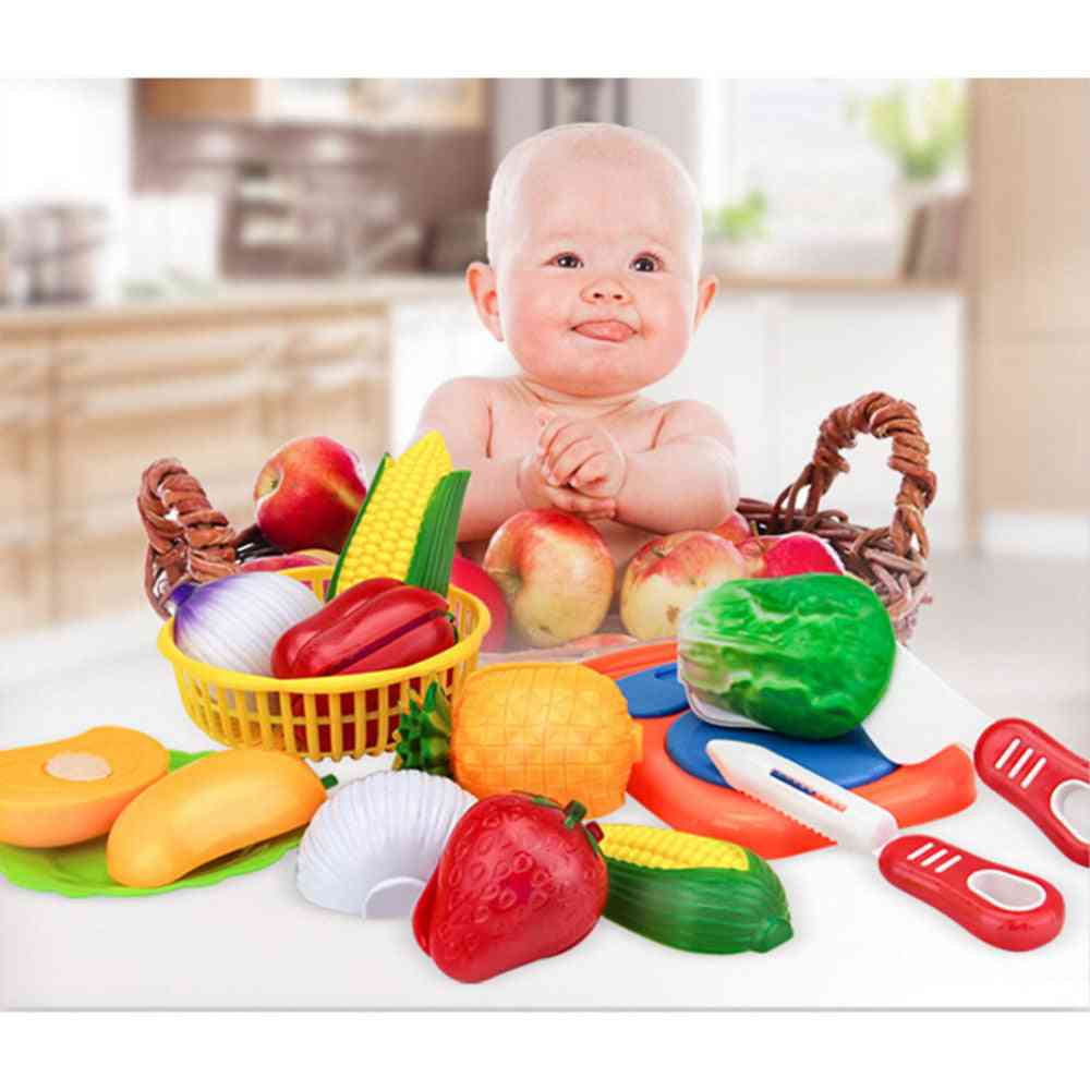 12pcs Play House Toy - Fruit Plastic Vegetables, Kitchen Playset