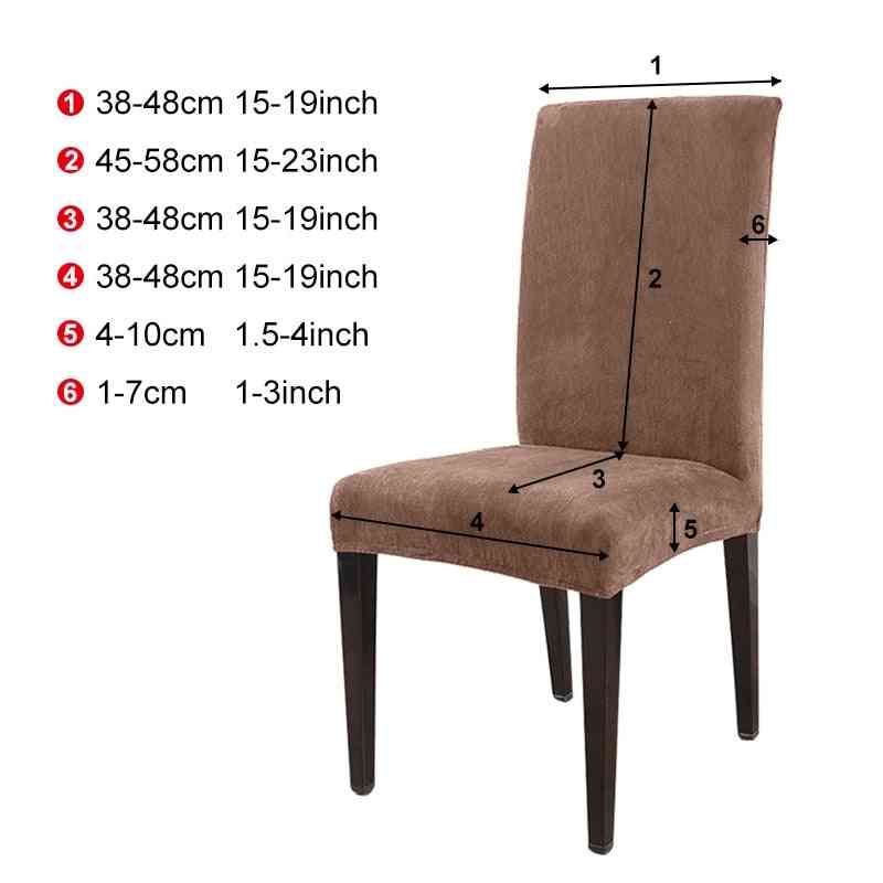 Zdejmowany gruby pluszowy pokrowiec na krzesło - rozciągliwe elastyczne narzuty