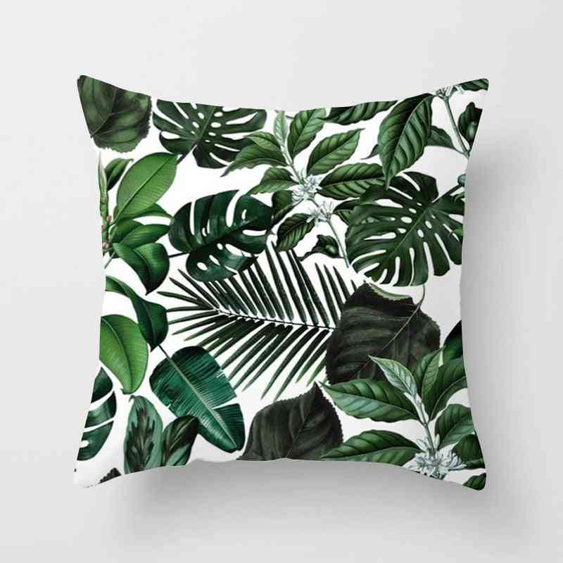 Tropical Plants Pattern Decorative Cushions Pillowcase - Polyester
