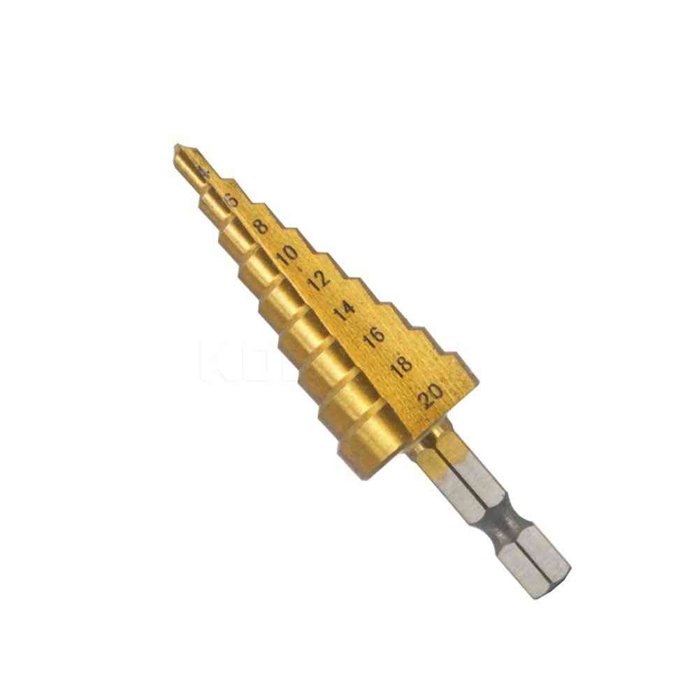 3pc / set (3 12mm / 4 12mm / 4 20mm) coupeur de trou de cône de noyau d'étape - HSS ensembles de forets en acier titane en acier bois perçage en métal
