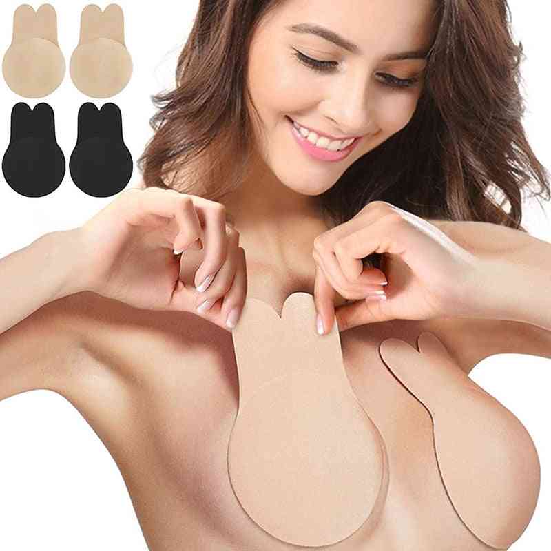 Women Push Up Silicone Strapless Invisible Bra, Self Adhesive Reusable Sticky Breast Lift Up
