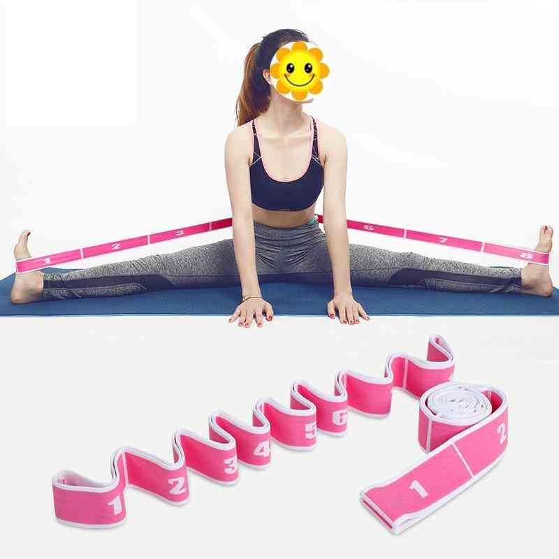Yoga-Pull-Strap-Gürtel mit elastischem Polyester-Latex-Stretching-Band als Fitnessübung im Fitnessstudio