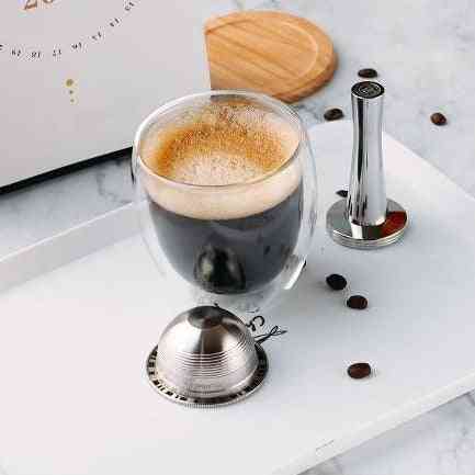 Refillable Reusable Stainless Steel Capsule Pod Coffee Capsules For Nespresso, Vertuo Vertuoline Plus & Delonghi