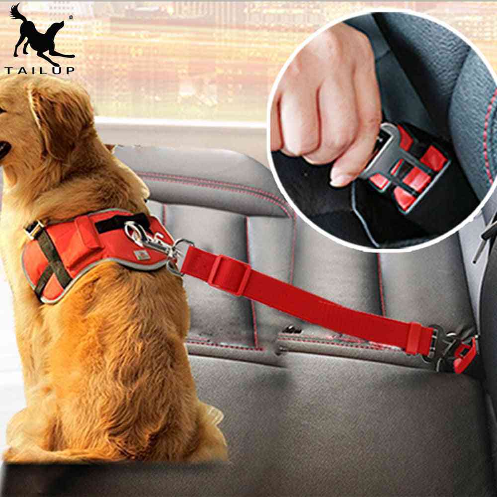 Hachikitty Dog Car Seat Belt Safety Protector - Collar Breakaway Solid Car Harness