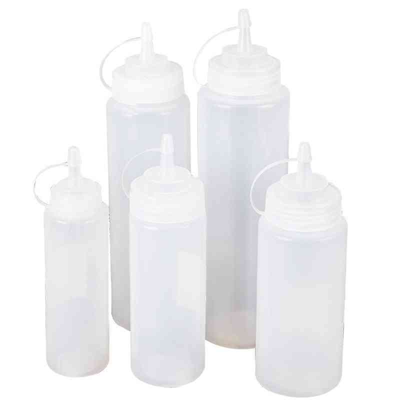 Plastic Squeeze Condiment Bottle, Bbq Ketchup Sauce, Vinegar Oil Dispenser
