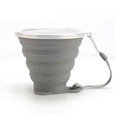 Skládací potravinářský pohár na vodu - silikonový zatahovací barevný přenosný