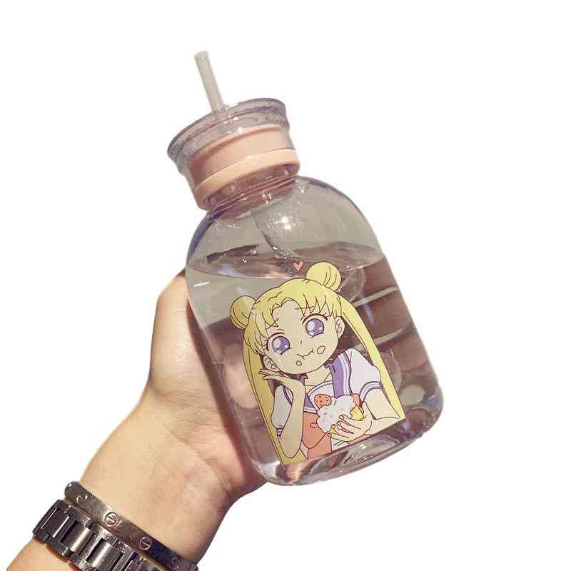 Prozorna plastična steklenica za vodo risanka zmrznjene steklenice za vodo puščajo odporne pijače