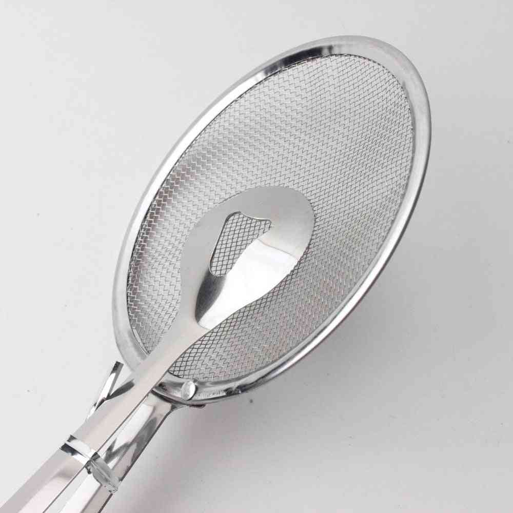 Steel Bbq Tong Fried Frying Colander Mesh Strainer Filter - Mesh Spoon Fried Food Oil Strainer Clip