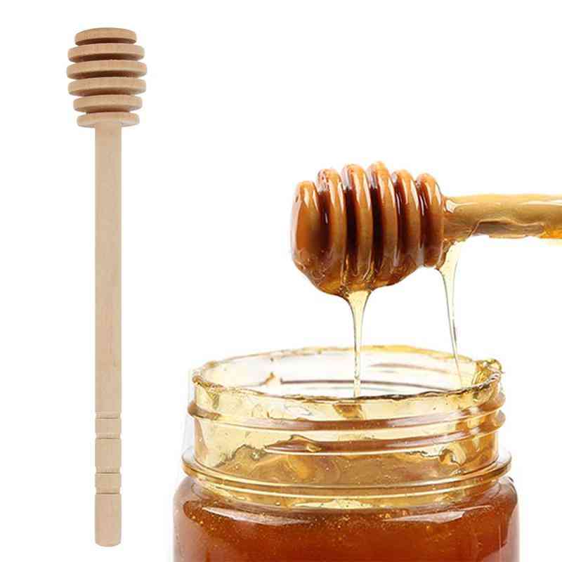 1pcs Honey Dipper, Wooden, Stirring Stick , Mini Bee Honey Dipper Muddler Stirrer Honey Jar Mixing Stick