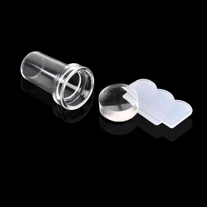 Mini prozirni prozirni silikonski žele nail art stamper scraper set