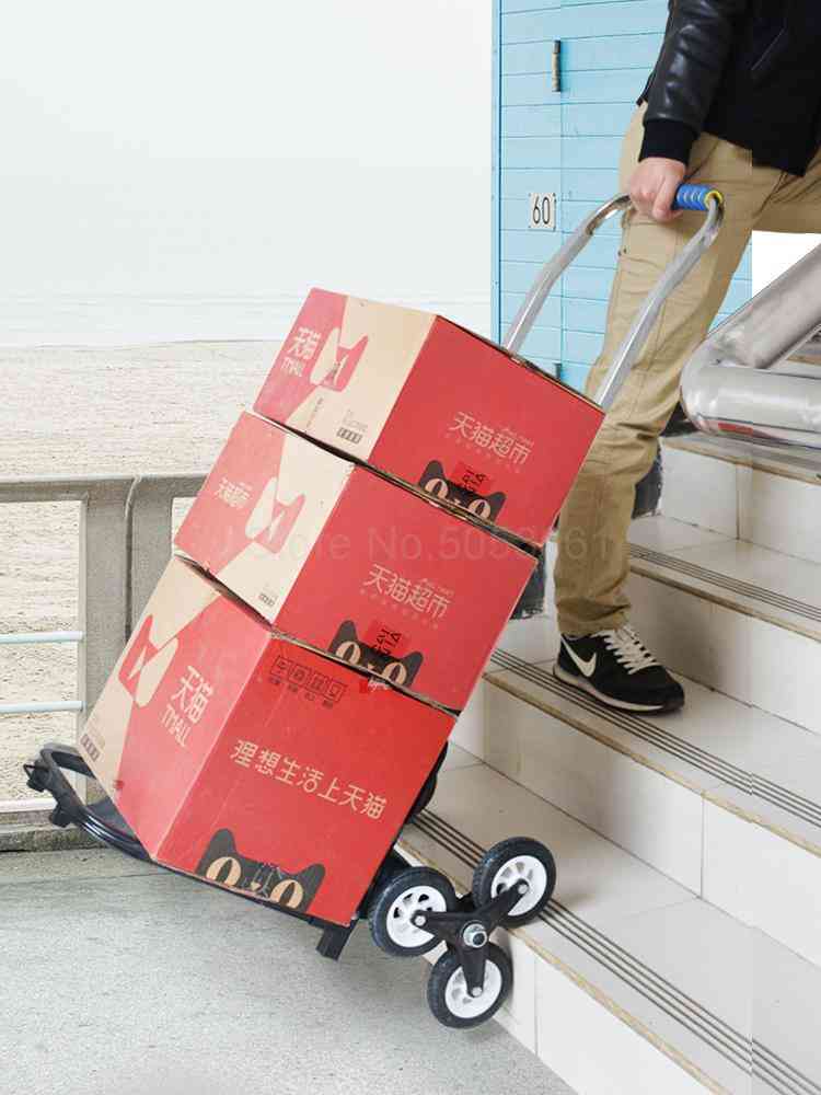 Carretilla de escaleras que sube, remolque de manipulación de compras portátil rey pesado