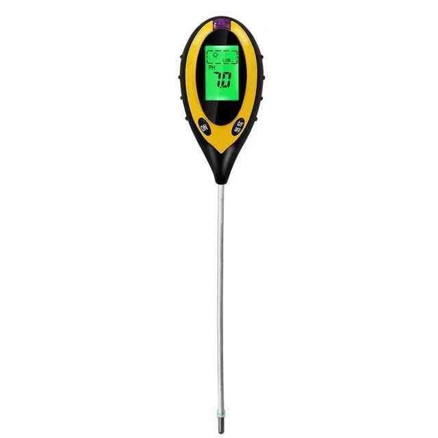 4 In 1 Digital Ph Meter - Soil Moisture Monitor, Temperature Sunlight Tester For Gardening Plants