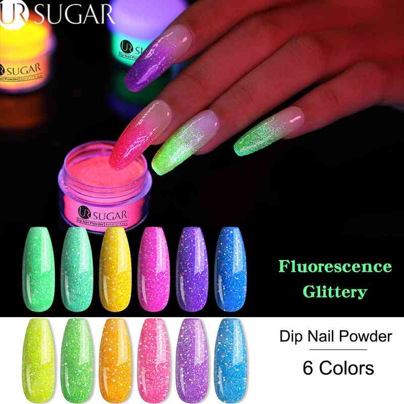 Fluorescence Neon Glitter Pigment Dipping Powder - Nail Art Decoration