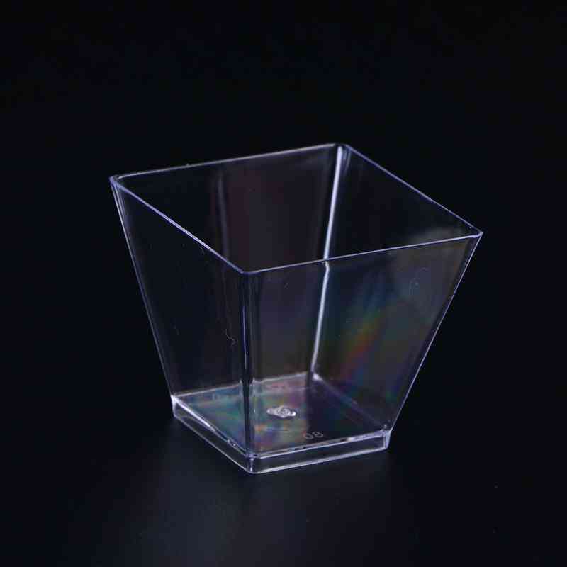 Pahare de plastic trapezoidale de unică folosință transparente de 50 de bucăți