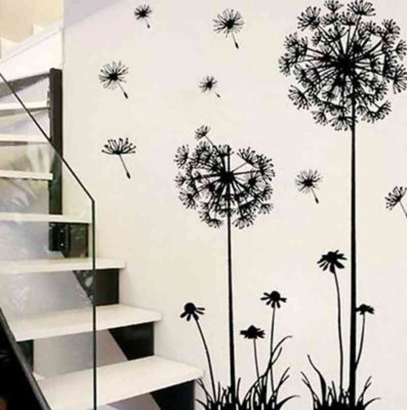 Fekete pitypang falimatrica hálószoba-nappali dekorációhoz