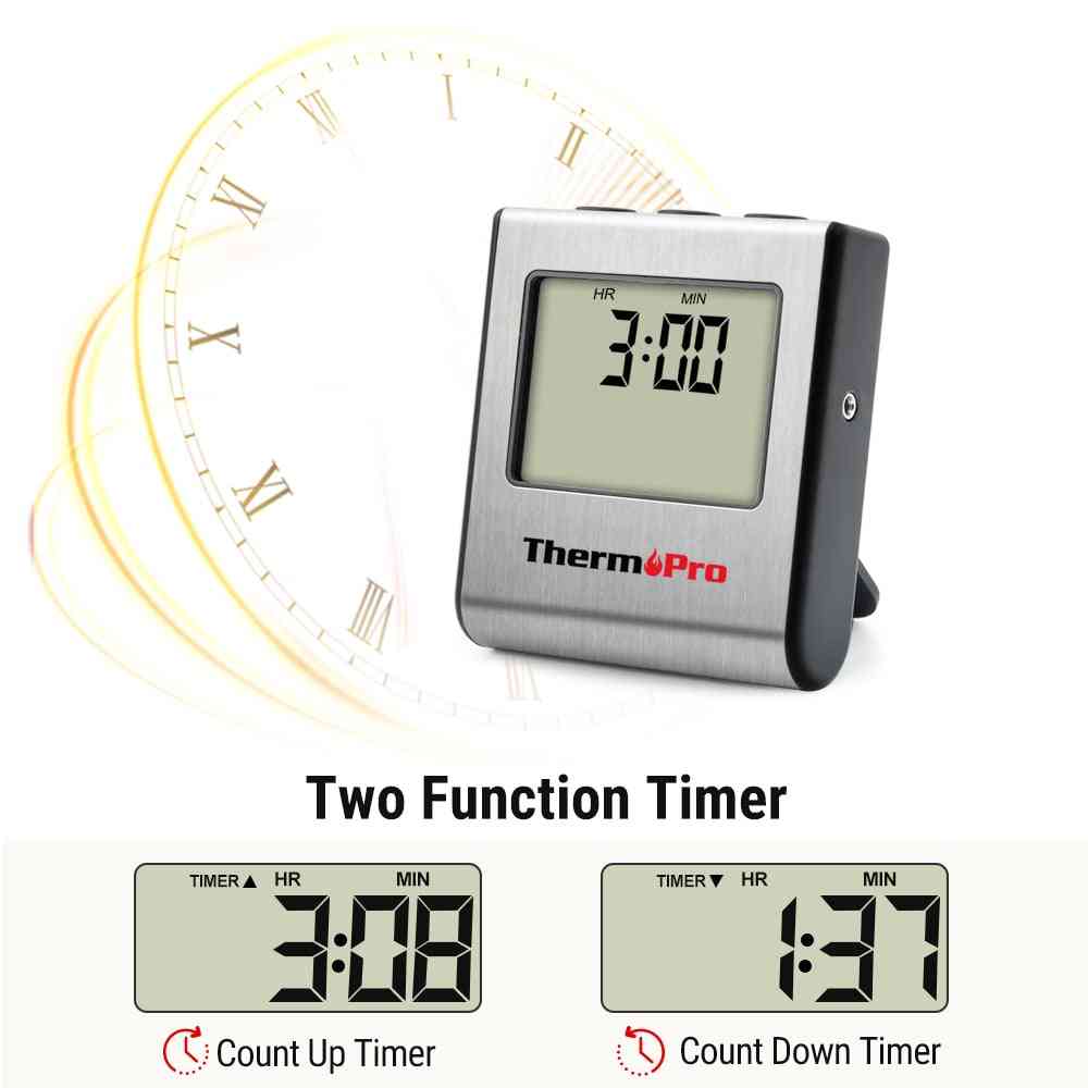 Digitalt ovntermometer LCD-display - kødtermometer med timer madlavning - tp16
