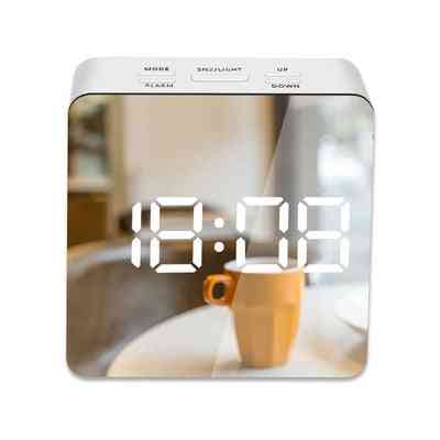 Led Mirror Digital Temperature Display Alarm Clock