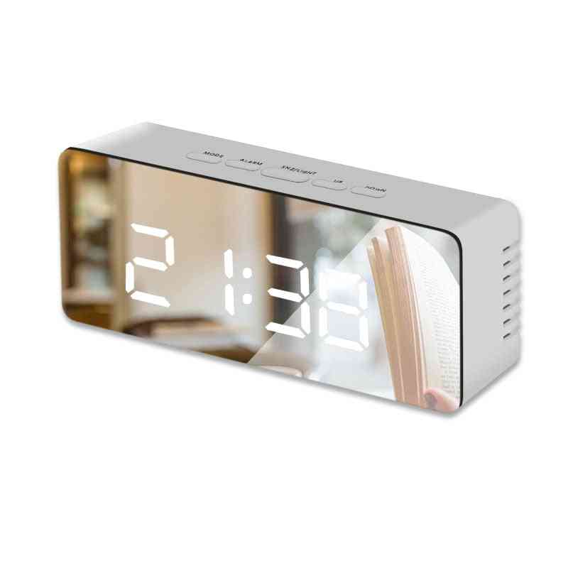 Sveglia con display digitale della temperatura a specchio a led - fx-white