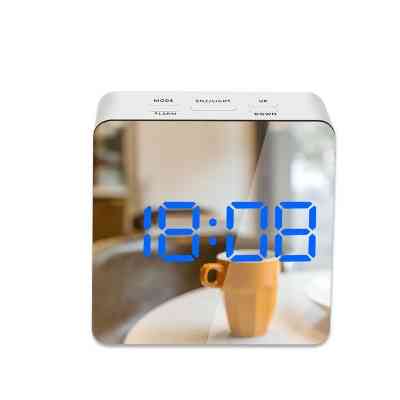 Led Mirror Digital Temperature Display Alarm Clock