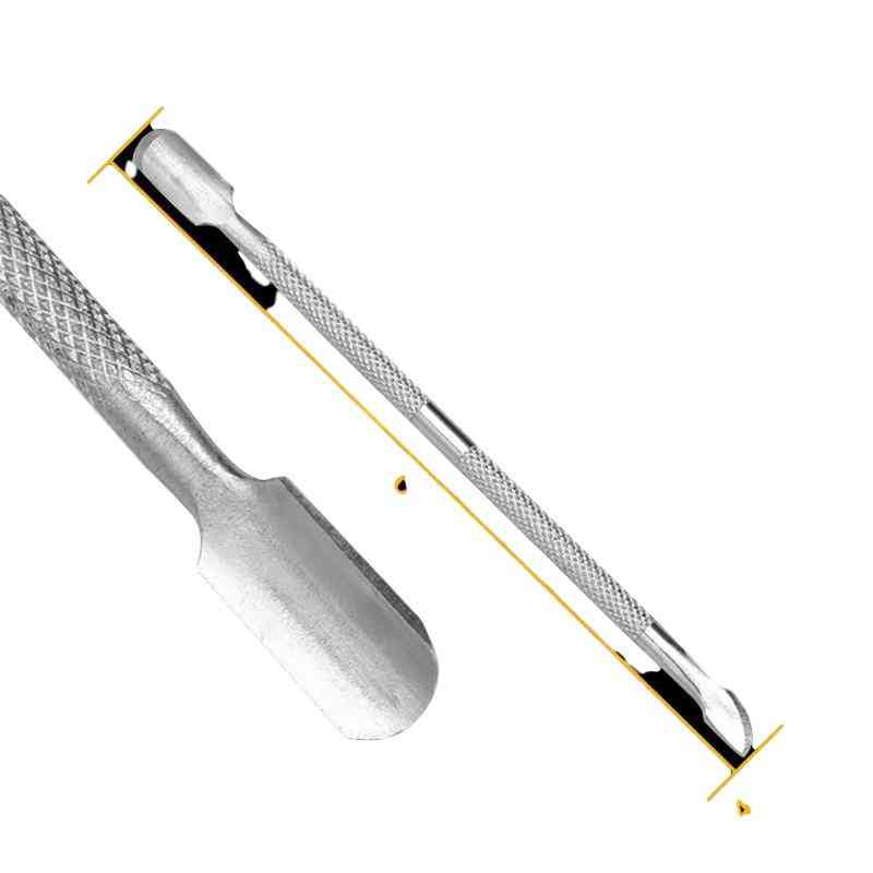 Rozsdamentes acél kutikula toló - dupla fejű kanáleltávolító eszközök manikűrhöz