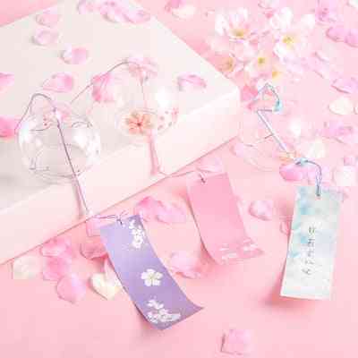 Japanese Sakura Style Glass Cherry Blossom Wind Chime - Hanging Doorbell
