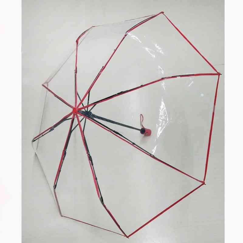 Automatikus átlátszó összecsukható esernyő- nőknek, férfiaknak eső, szélálló