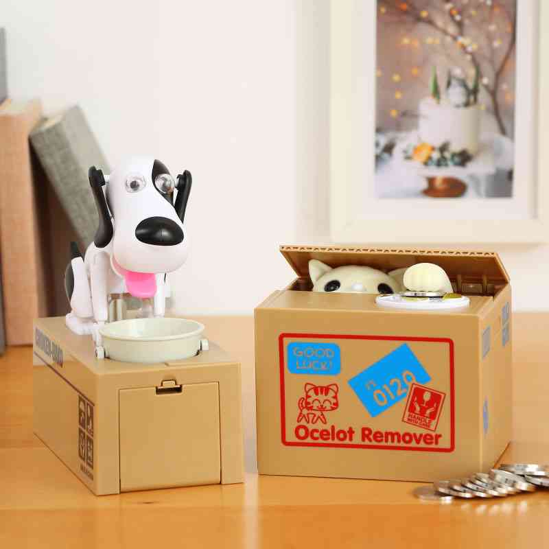 Suloinen eläinlajinen kolikkotalletuslaatikko - luova lasten rahaturvallinen säästöpossu - valkoinen kissa