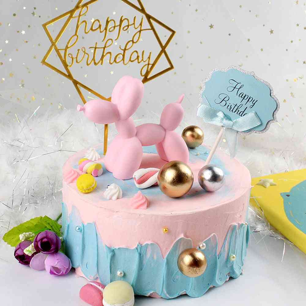 Cute Cake Decoration Resin Balloon Dog