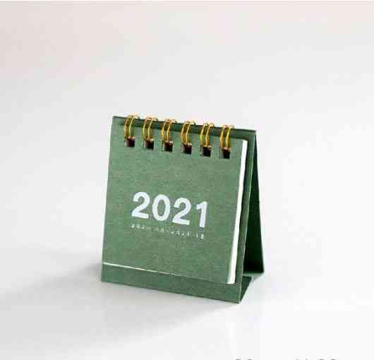 2021 Kraft Paper Daily Planner, Desktop Mini Coil Calendars
