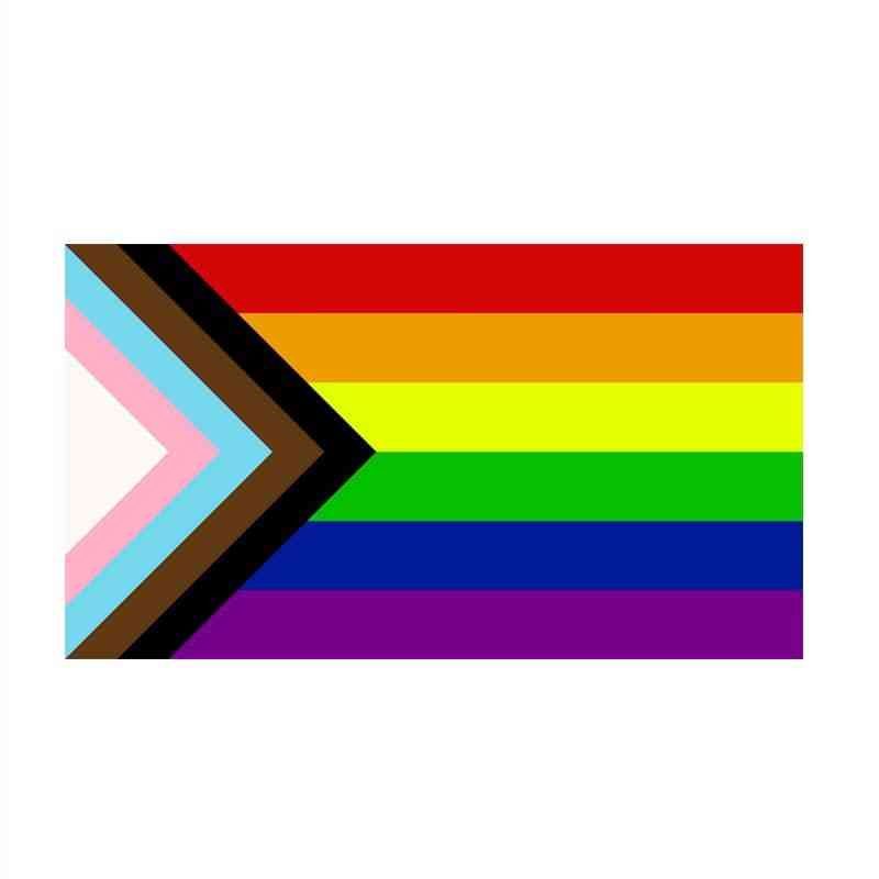 90x150cm drapeau de fierté de progrès arc-en-ciel gay lgbt