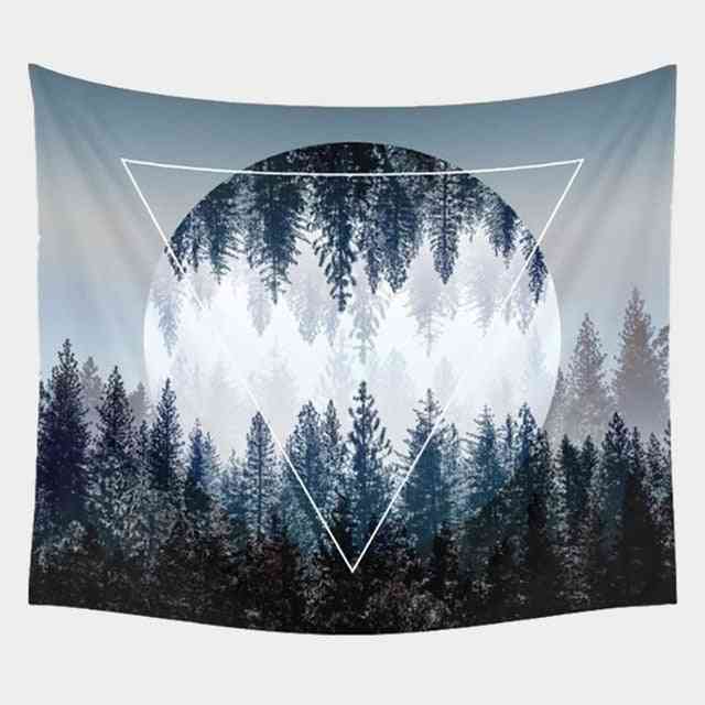Beautiful Forest Starry Night And Night Sky Wall Tapestry