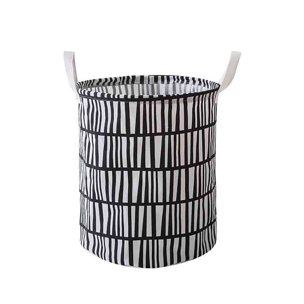 Laundry Hamper Dirty Cloth Basket With Printed Design Washing Bag For Bathroom